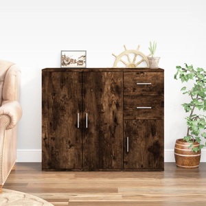 vidaXL, vidaXL Sideboard Räuchereiche 91x29,5x75 cm Holzwerkstoff