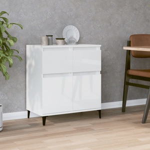 vidaXL, vidaXL Sideboard Hochglanz-Weiß 60x35x70 cm Holzwerkstoff, vidaXL Sideboard Hochglanz-Weiß 60x35x70 cm Holzwerkstoff