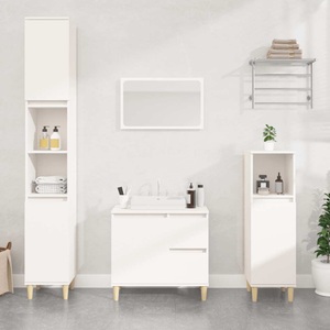 vidaXL, vidaXL Badschrank Weiß 65x33x60 cm Holzwerkstoff, vidaXL Badschrank Weiß 65x33x60 cm Holzwerkstoff