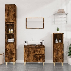 vidaXL, vidaXL Badschrank Räuchereiche 30x30x100 cm Holzwerkstoff, 