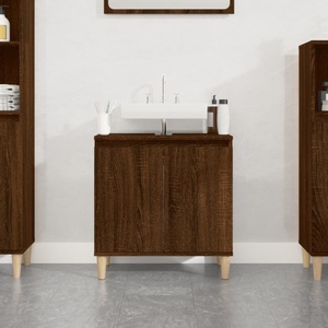 vidaXL, vidaXL Waschbeckenunterschrank Braun Eichen-Optik 58x33x60 cm