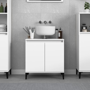vidaXL, vidaXL Waschbeckenunterschrank Weiß 58x33x60 cm Holzwerkstoff, vidaXL Waschbeckenunterschrank Weiß 58x33x60 cm Holzwerkstoff