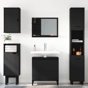 vidaXL, vidaXL Waschbeckenunterschrank Schwarz 58x33x60 cm Holzwerkstoff