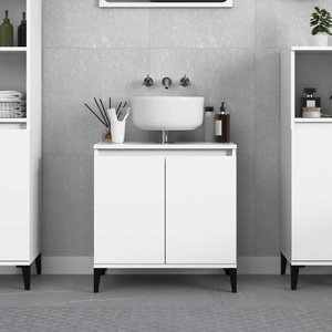 vidaXL, vidaXL Waschbeckenunterschrank Hochglanz-Weiß 58x33x60cm Holzwerkstoff