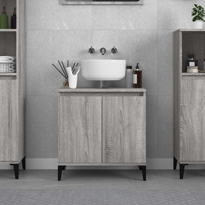 vidaXL, vidaXL Waschbeckenunterschrank Grau Sonoma 58x33x60 cm Holzwerkstoff