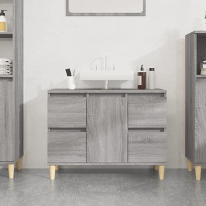vidaXL, vidaXL Waschbeckenunterschrank Grau Sonoma 80x33x60 cm Holzwerkstoff