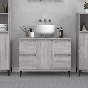 vidaXL, vidaXL Waschbeckenunterschrank Grau Sonoma 80x33x60 cm Holzwerkstoff