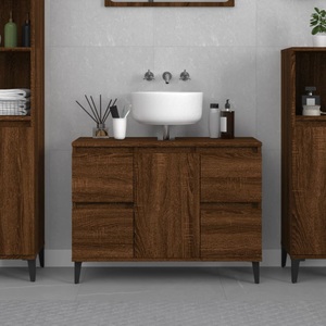 vidaXL, vidaXL Waschbeckenunterschrank Braun Eichen-Optik 80x33x60 cm