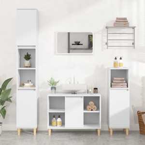vidaXL, vidaXL Waschbeckenunterschrank Weiß 80x33x60 cm Holzwerkstoff