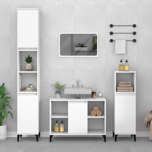 vidaXL, vidaXL Waschbeckenunterschrank Weiß 80x33x60 cm Holzwerkstoff