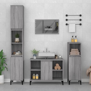 vidaXL, vidaXL Waschbeckenunterschrank Grau Sonoma 80x33x60 cm Holzwerkstoff