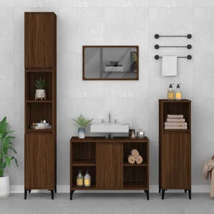 vidaXL, vidaXL Waschbeckenunterschrank Braun Eichen-Optik 80x33x60 cm