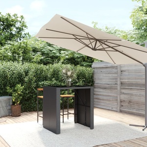 vidaXL, vidaXL Bartisch mit Glasplatte Schwarz 105x80x110 cm Poly Rattan, vidaXL Bartisch mit Glasplatte Schwarz 105x80x110 cm Poly Rattan