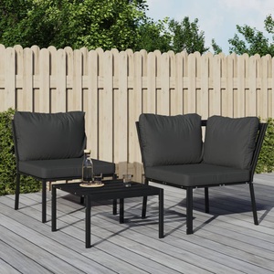 vidaXL, vidaXL Gartenstuhl mit Grauen Kissen 76x76x79 cm Stahl