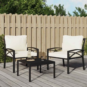 vidaXL, vidaXL Gartenstuhl mit Sandfarbigen Kissen 68x76x79 cm Stahl