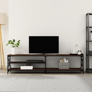 vidaXL, vidaXL TV-Schrank Braun Eiche 200x40x50 cm Holzwerkstoff und Metall, vidaXL TV-Schrank Braun Eiche 200x40x50 cm Holzwerkstoff und Metall