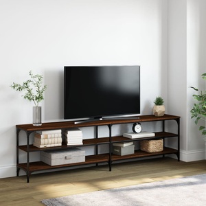 vidaXL, vidaXL TV-Schrank Braun Eiche 180x30x50 cm Holzwerkstoff und Metall, vidaXL TV-Schrank Braun Eiche 180x30x50 cm Holzwerkstoff und Metall