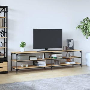 vidaXL, vidaXL TV-Schrank Sonoma-Eiche 200x30x50 cm Holzwerkstoff und Metall, 