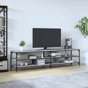 vidaXL, vidaXL TV-Schrank Grau Sonoma 200x30x50 cm Holzwerkstoff und Metall, vidaXL TV-Schrank Grau Sonoma 200x30x50 cm Holzwerkstoff und Metall