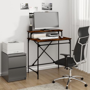vidaXL, vidaXL Schreibtisch Räuchereiche 80x50x90 cm Holzwerkstoff und Eisen
