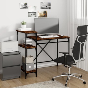 vidaXL, vidaXL Schreibtisch mit Regal Räuchereiche 105x50x90 cm Holzwerkstoff