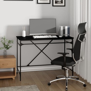 vidaXL, vidaXL Schreibtisch Schwarz 100x50x75 cm Holzwerkstoff und Eisen