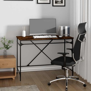 vidaXL, vidaXL Schreibtisch Räuchereiche 100x50x75 cm Holzwerkstoff und Eisen