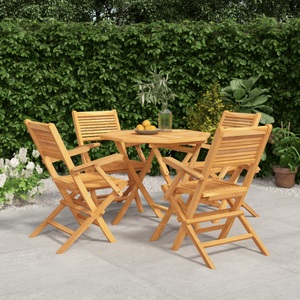 vidaXL, vidaXL 5-tlg. Garten-Essgruppe Massivholz Teak, 