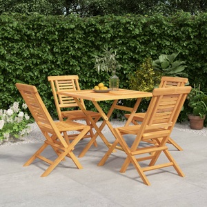 vidaXL, vidaXL 5-tlg. Garten-Essgruppe Massivholz Teak, 