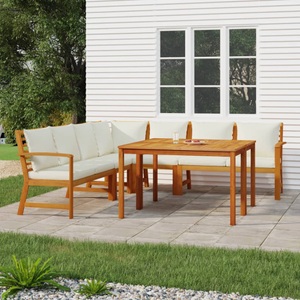 vidaXL, vidaXL 7-tlg. Garten-Essgruppe mit Kissen Massivholz Akazie, vidaXL 7-tlg. Garten-Essgruppe mit Kissen Massivholz Akazie