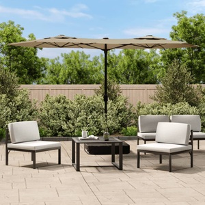 vidaXL, vidaXL Doppelsonnenschirm Taupe 316x240 cm, vidaXL Doppel-Sonnenschirm Taupe 316x240 cm