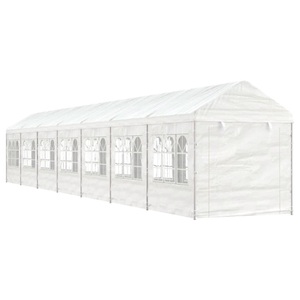 vidaXL, vidaXL Pavillon mit Dach Weiß 15,61x2,28x2,69 m Polyethylen, 