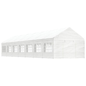vidaXL, vidaXL Pavillon mit Dach Weiß 15,61x4,08x3,22 m Polyethylen, 