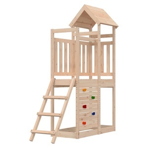 vidaXL Spielturm mit Leiter Kletterwand Massivholz Kiefer
