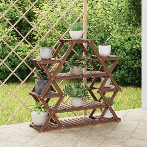 vidaXL, vidaXL Blumenständer 110x25x105 cm Massivholz Tanne, VidaXL - Blumenregal holz, One Size, Braun