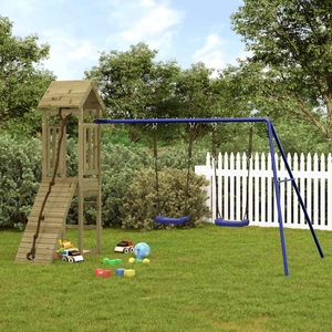 vidaXL, vidaXL Spielturm mit Kletterwand Schaukeln Imprägniertes Kiefernholz, vidaXL Spielturm Imprägniertes Kiefernholz