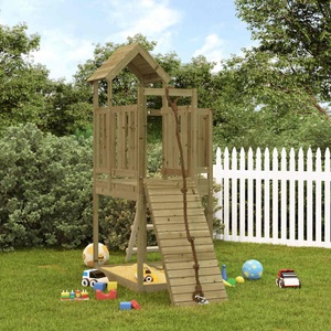 vidaXL, vidaXL Spielturm mit Kletterwand Imprägniertes Kiefernholz, vidaXL Spielturm mit Kletterwand Imprägniertes Kiefernholz