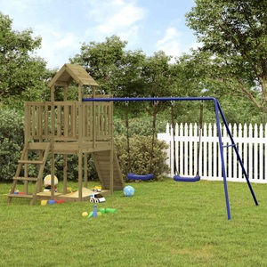 vidaXL, vidaXL Spielturm mit Kletterwand Schaukeln Imprägniertes Kiefernholz, vidaXL Spielturm Imprägniertes Kiefernholz