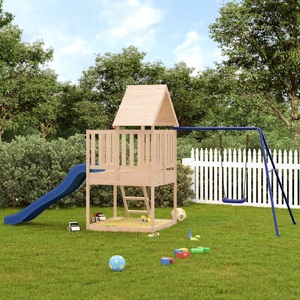 vidaXL, vidaXL Spielturm mit Rutsche Leiter Schaukel Massivholz Kiefer, vidaXL Spielturm Massivholz Kiefer