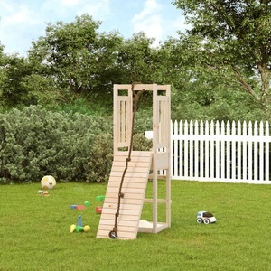 vidaXL, vidaXL Spielturm mit Kletterwand Massivholz Kiefer, vidaXL Spielturm mit Kletterwand Massivholz Kiefer