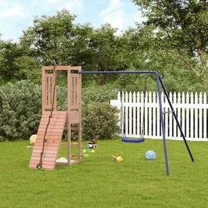 vidaXL, vidaXL Spielturm mit Kletterwand Schaukel Massivholz Douglasie
