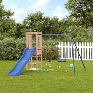 vidaXL, vidaXL Spielturm mit Rutsche und Schaukel Massivholz Douglasie