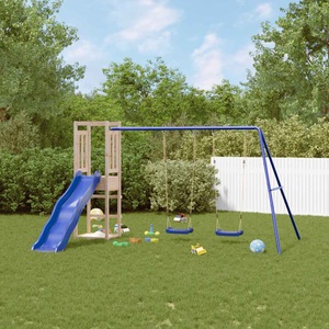vidaXL, vidaXL Spielturm mit Rutsche und Schaukeln Massivholz Kiefer
