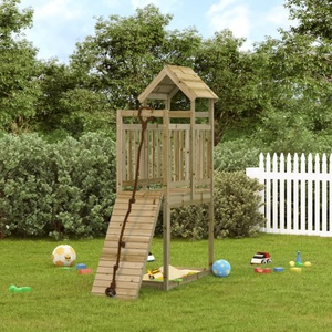 vidaXL, vidaXL Spielturm mit Kletterwand Imprägniertes Kiefernholz, vidaXL Spielturm mit Kletterwand Imprägniertes Kiefernholz