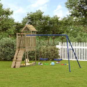vidaXL, vidaXL Spielturm mit Kletterwand Schaukeln Imprägniertes Kiefernholz, vidaXL Spielturm Imprägniertes Kiefernholz