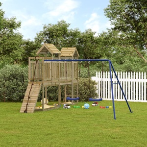 vidaXL, vidaXL Spielturm mit Kletterwand Schaukeln Imprägniertes Kiefernholz, vidaXL Spielturm Imprägniertes Kiefernholz