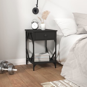 vidaXL, vidaXL Nachttische 2 Stk. Schwarz 40x42x60 cm Holzwerkstoff