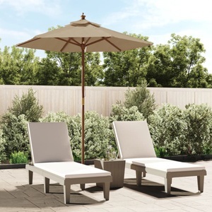 vidaXL, vidaXL Sonnenschirm mit Holzmast Taupe 196x231 cm, vidaXL Sonnenschirm mit Holzmast Taupe 196x231 cm