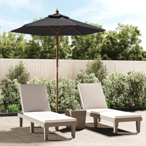 vidaXL, vidaXL Sonnenschirm mit Holzmast Schwarz 196x231 cm, 