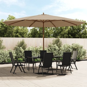 vidaXL, vidaXL Sonnenschirm mit Holzmast Taupe 400x273 cm, 